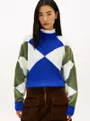 Tommy Hilfiger ALPACA BLEND ARGYLE, 0ZU Mavi Kadın Kazak