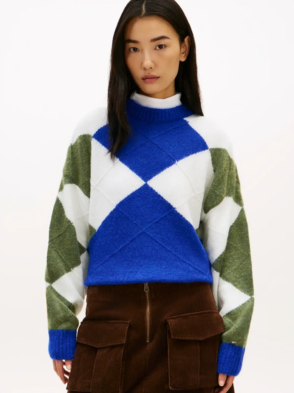 Tommy Hilfiger ALPACA BLEND ARGYLE, 0ZU Mavi Kadın Kazak