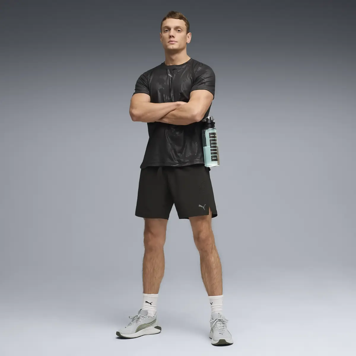 Puma M CLOUDSPUN EMBOSS TEE PUMA Black Siyah Erkek T-Shirt