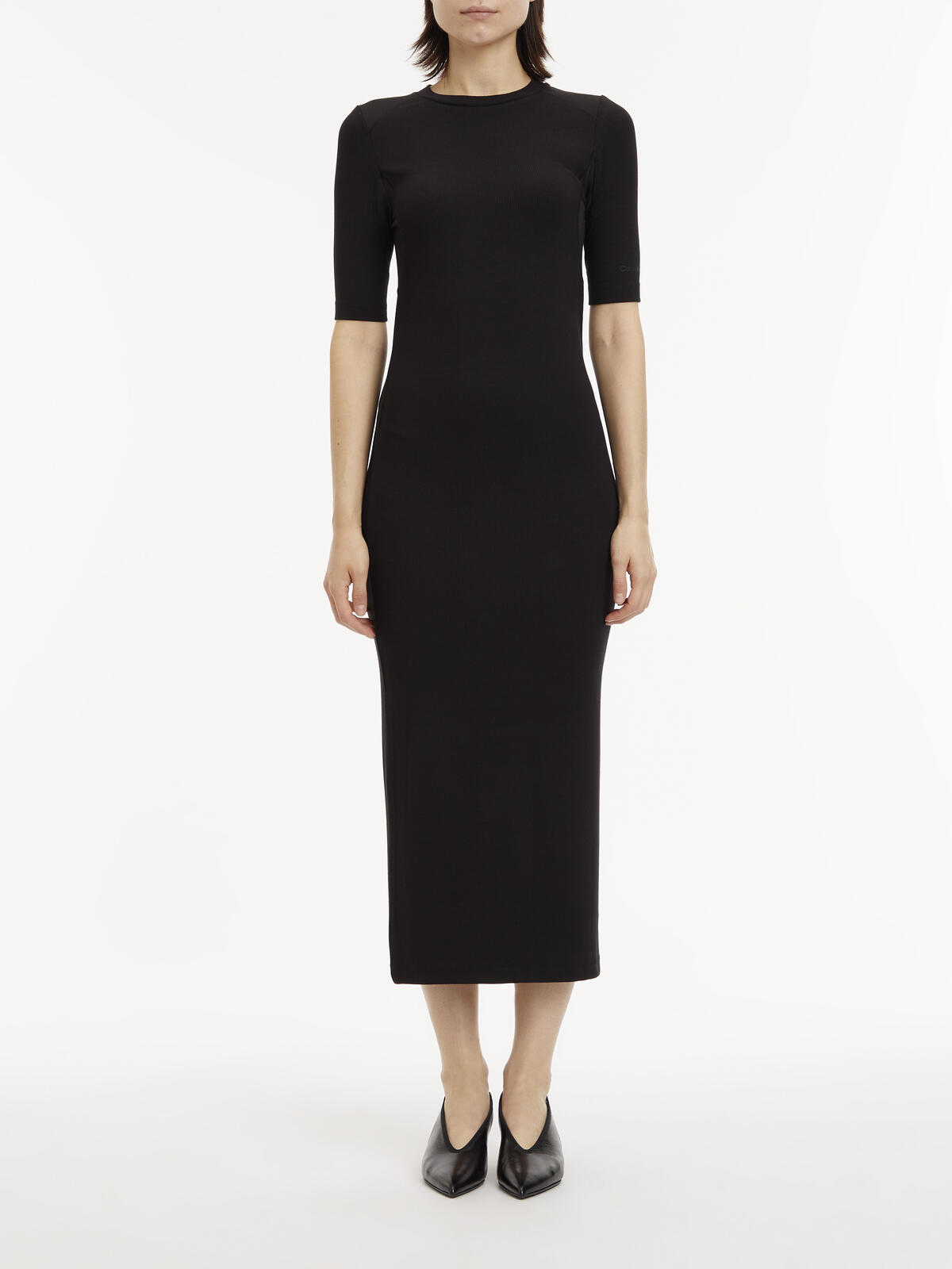 Calvin Klein MODAL RIB CREW NECK Kadın Siyah Elbise