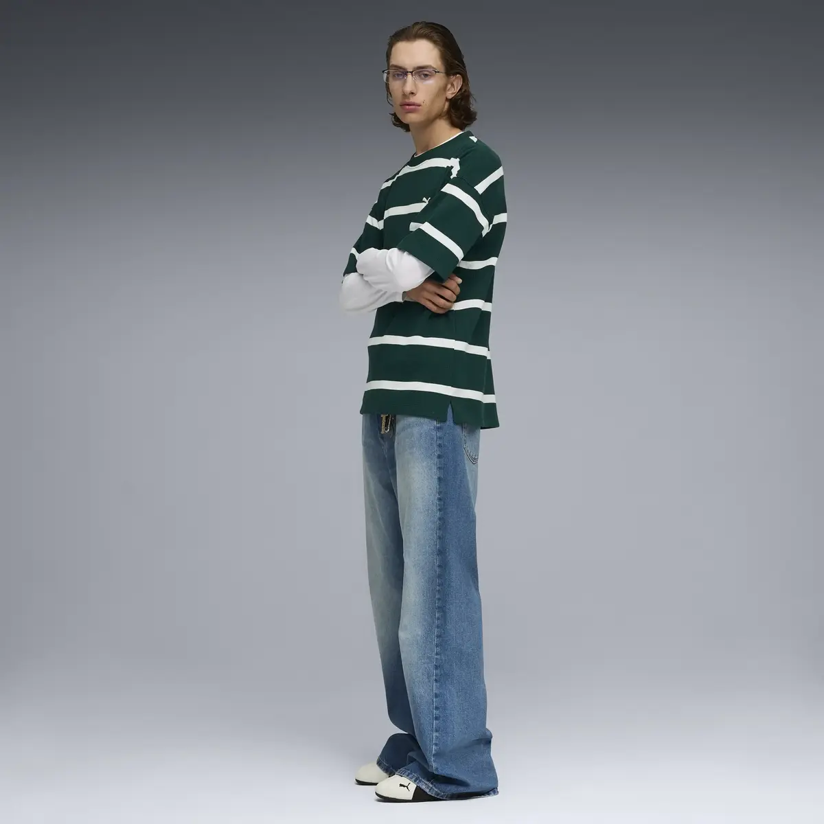 Puma SELECT Essentials Waffle Tee Yeşil Erkek T-Shirt