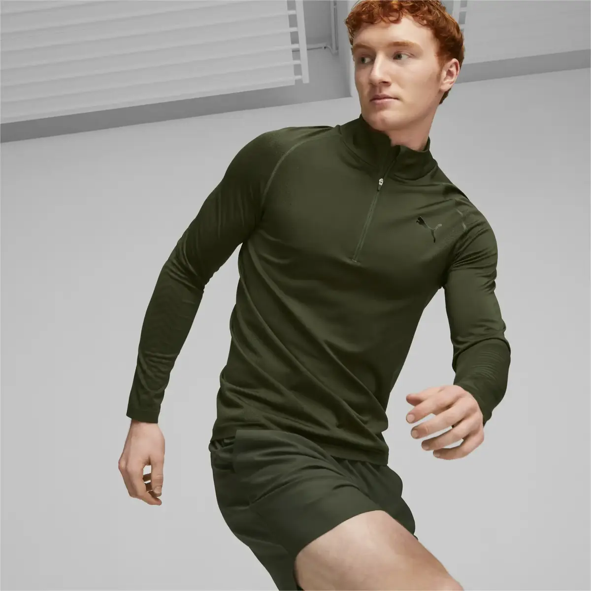 Puma Formknit Seamless 1/2 Zip Erkek Yeşil Sweatshirt