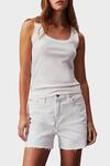 Calvin Klein MOM SHORT, 1AA Beyaz Kadın Kot Şort