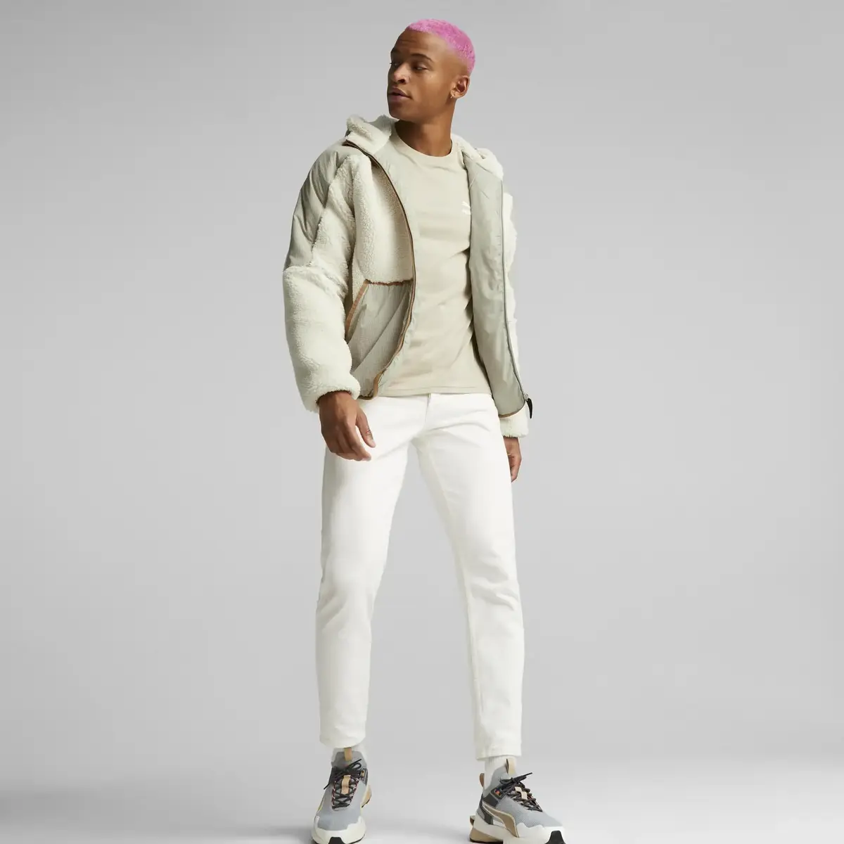 Puma Sherpa Hooded Jacket Bej Erkek Sherpa Ceket