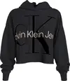Calvin Klein GLOSSY MONOGRAM HOOD Kadın Siyah Hoodie