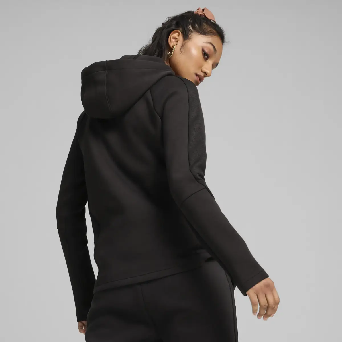 Puma EVOSTRIPE Full-Zip Hoodie Siyah Kadın Sweatshirt