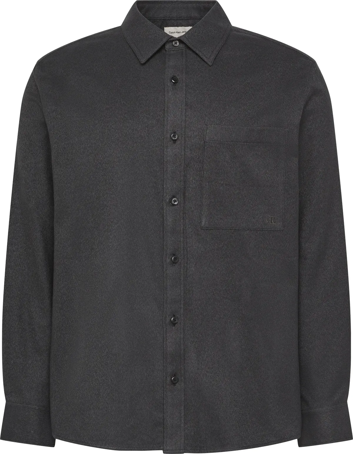 Calvin Klein LS MELANGE FLANNEL EASY SHIRT Erkek Siyah Gömlek