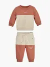 Calvin Klein COLOUR BLOCK CN SWEA Bebek Kahverengi Eşofman Takımı