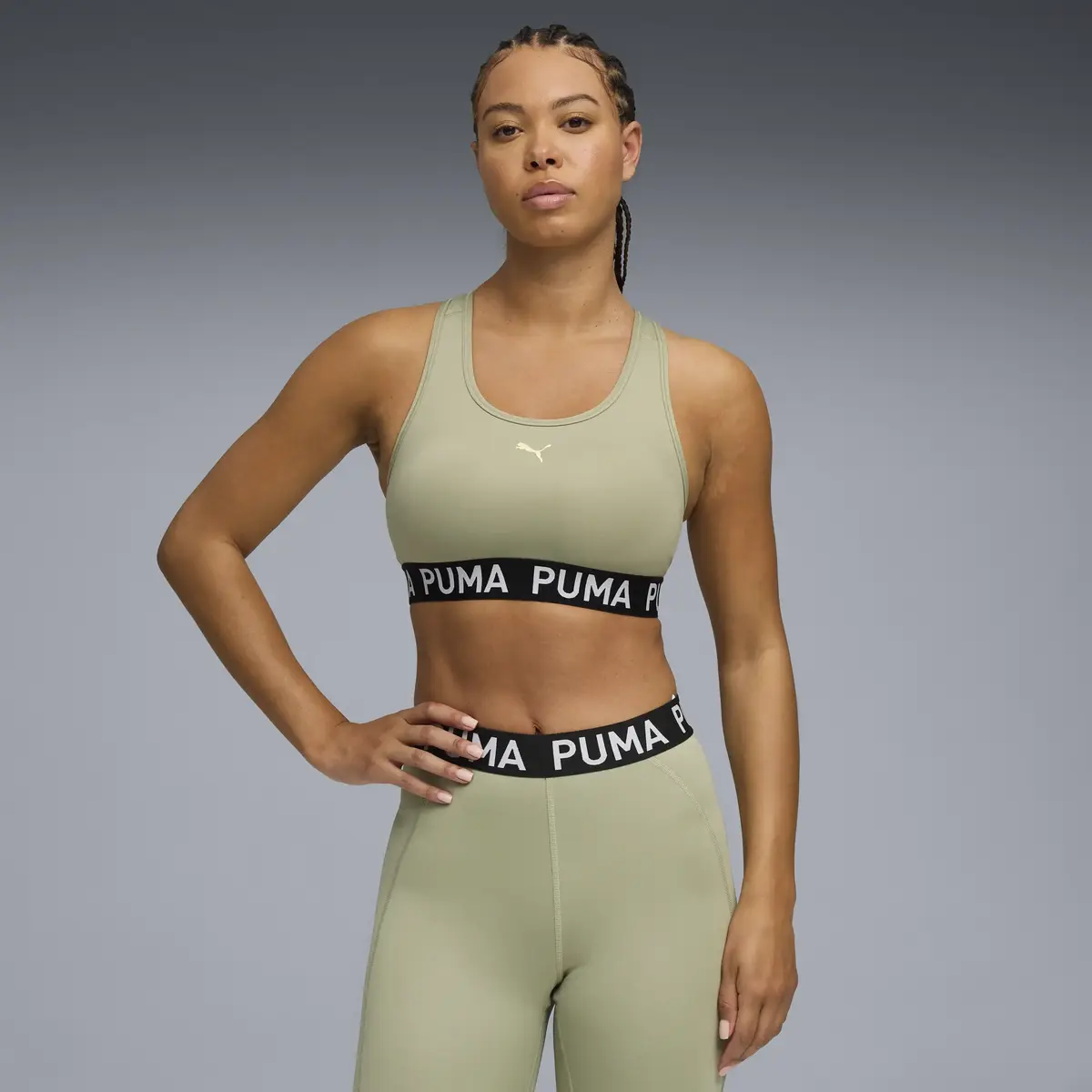Puma 4KEEPS STRONG BRA - MID Yeşil Kadın Sporcu Sütyeni