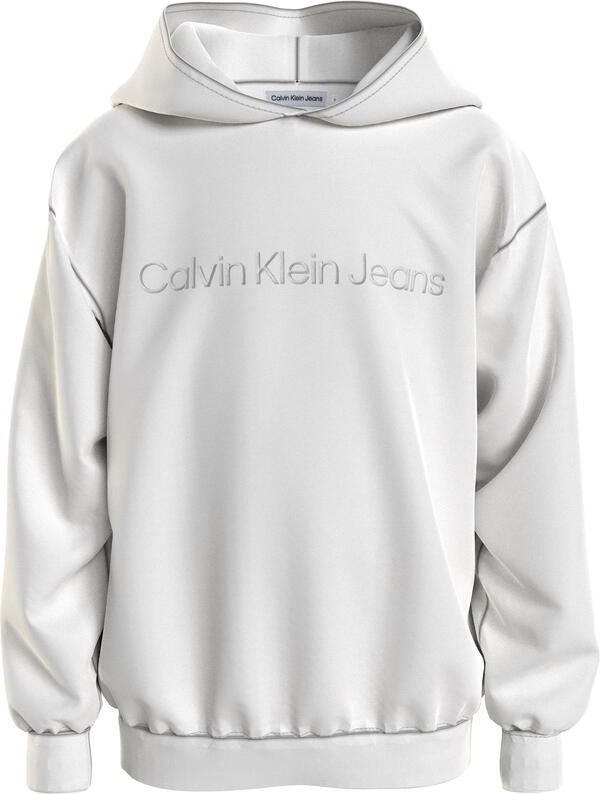 Calvin Klein 3D EMBROIDERY HOODIE Erkek Krem Hoodie
