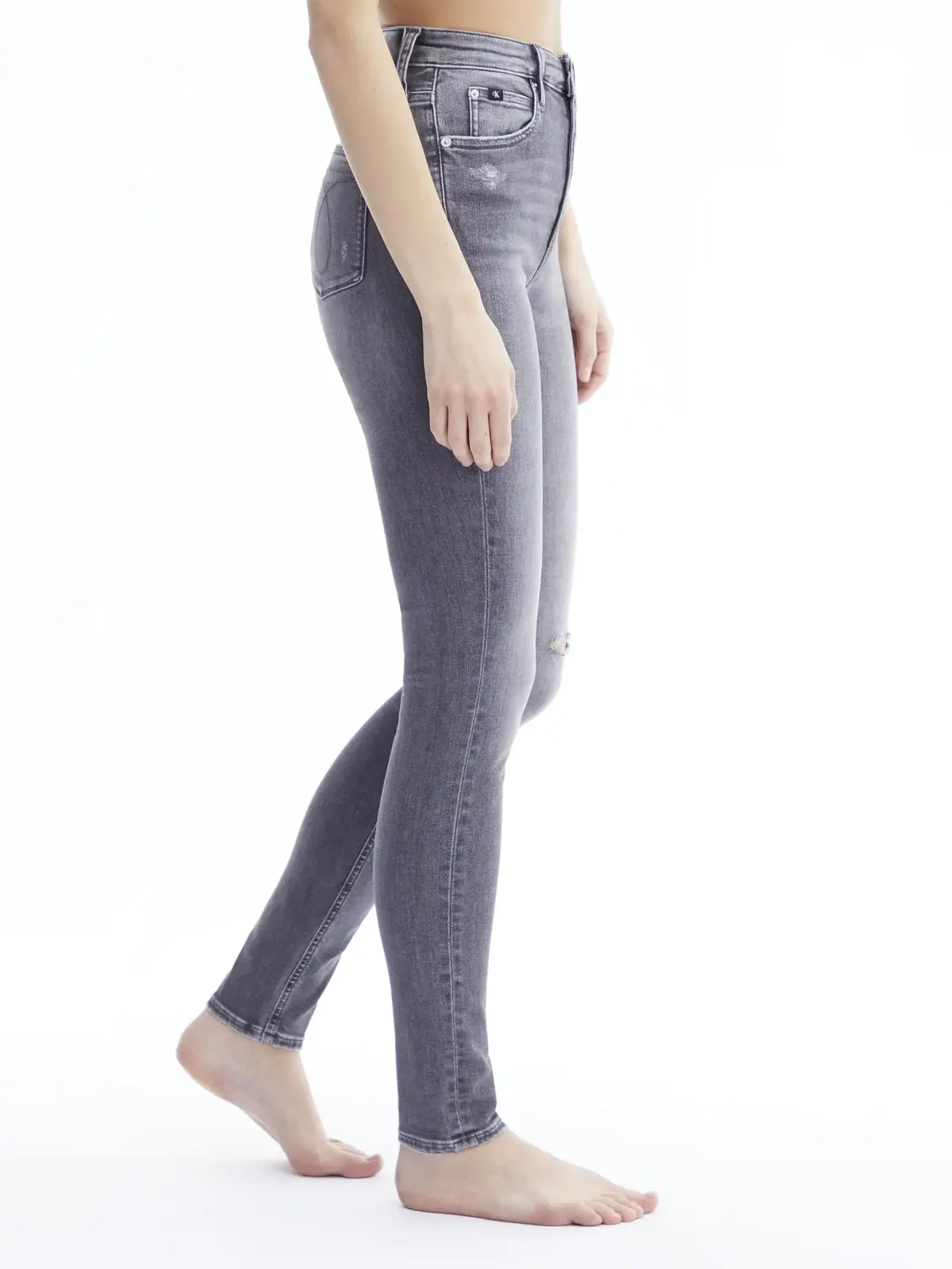 Calvin Klein HIGH RISE SKINNY Kadın Antrasit Kot Pantolon