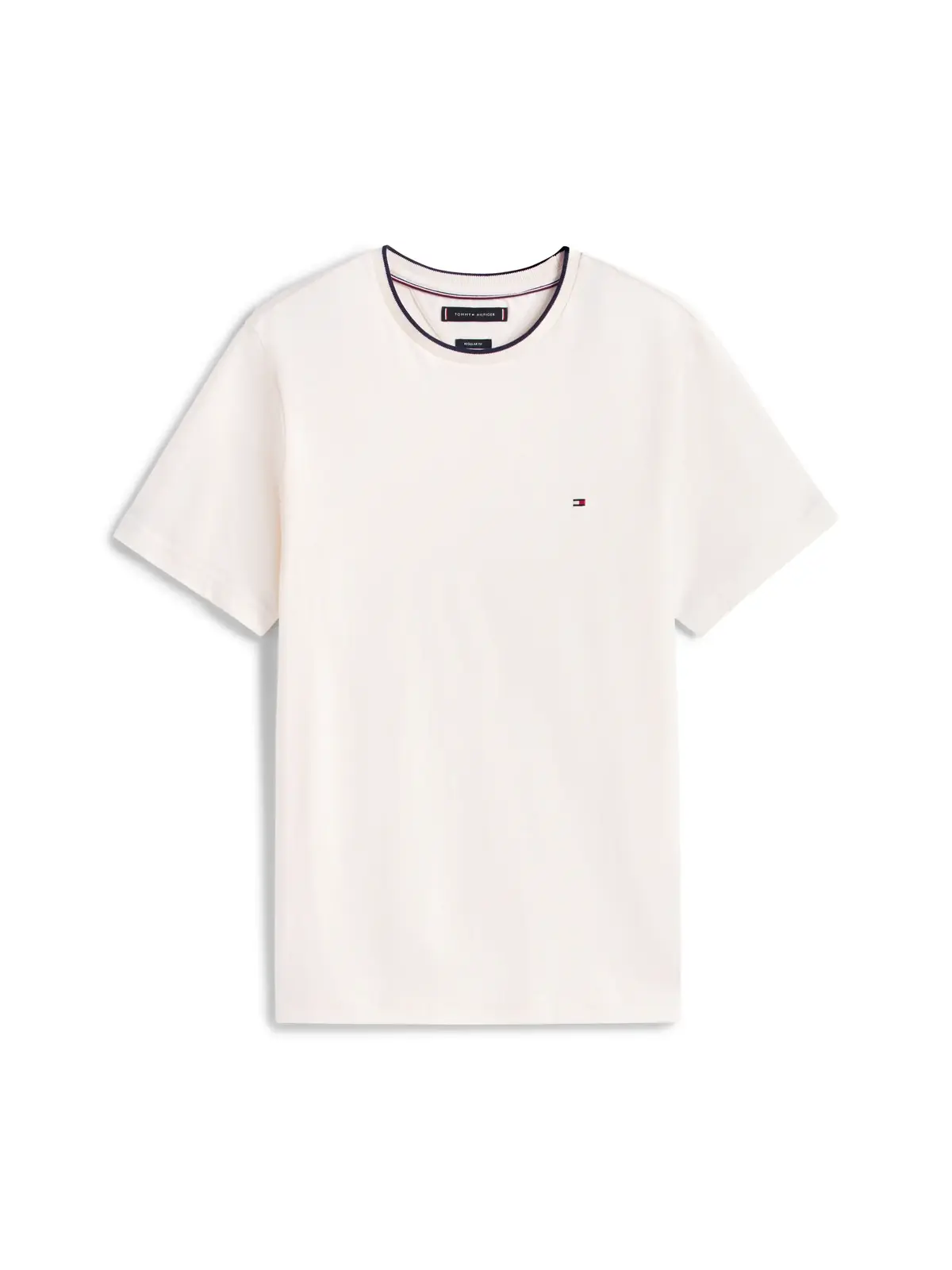 Tommy Hilfiger COTTON MODAL TEE, Z00 Erkek Beyaz T-Shirt