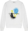 Calvin Klein PLACED SPRAY PRINT C Erkek Beyaz Sweatshirt
