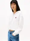 Tommy Hilfiger TJW BXY CRP BADGE ZI, YBL Beyaz Kadın Sweatshirt