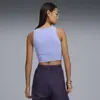 Puma WARDROBE ESS Ribbed Crop Top Mor Kadın Crop Üst