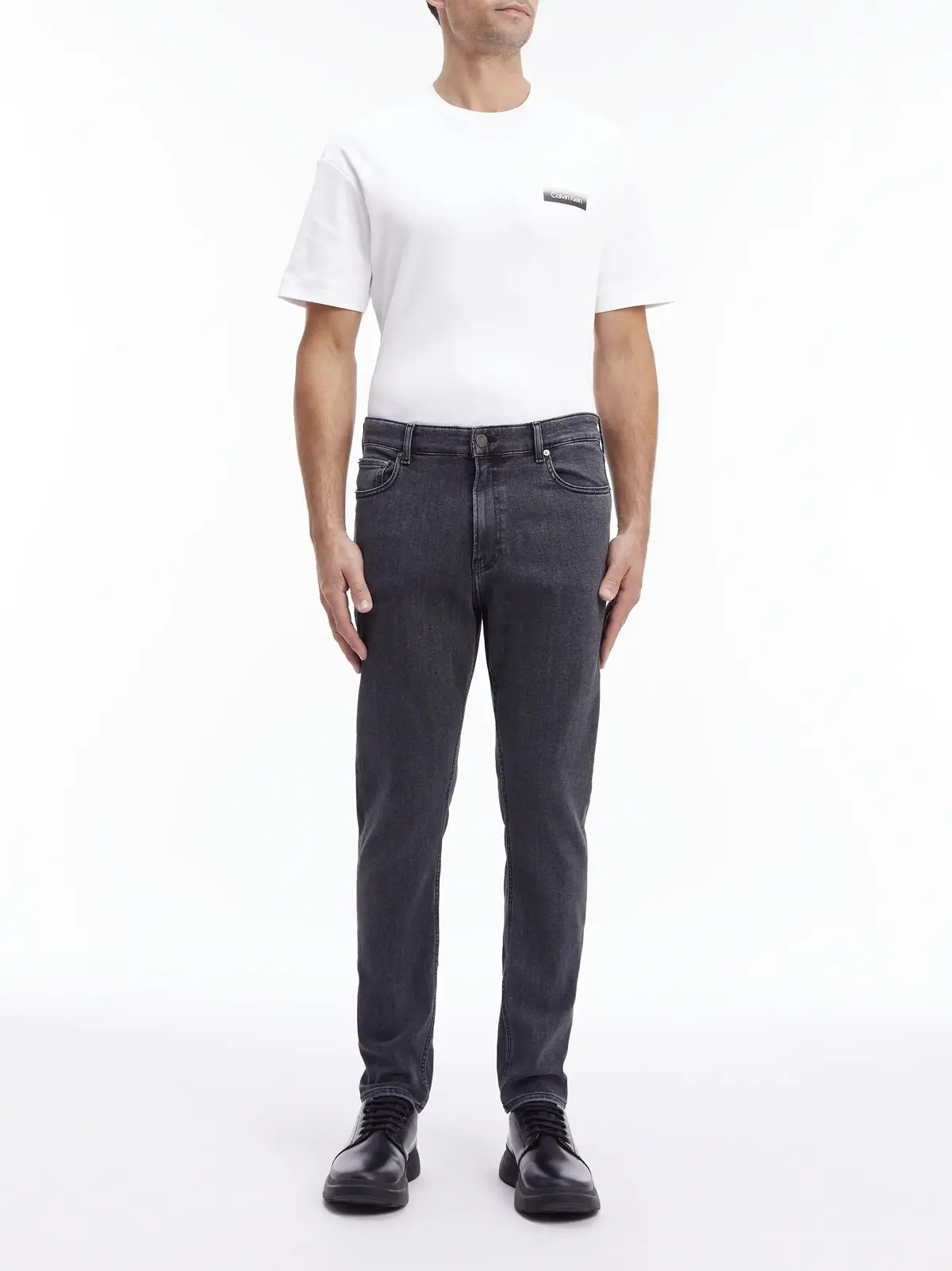 Calvin Klein TAPERED WASHED BLACK Erkek Antrasit Kot Pantolon