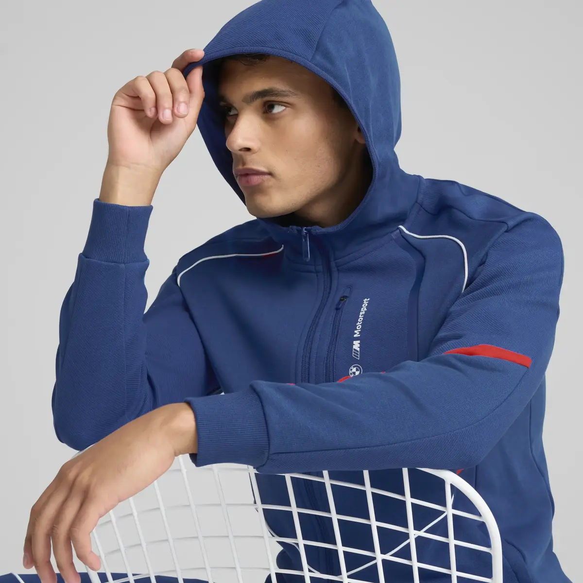 Puma BMW MMS HOODED SWEAT JACKET Mavi Erkek Sweatshirt