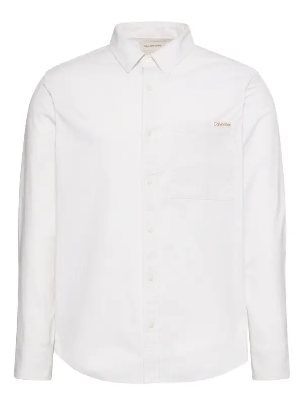 Calvin Klein LS YD STRIPE OXFORD, 67U, S Beyaz Erkek Gömlek