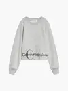 Calvin Klein MIXED MONOGRAM CUTOF Kadın Gri Sweatshirt