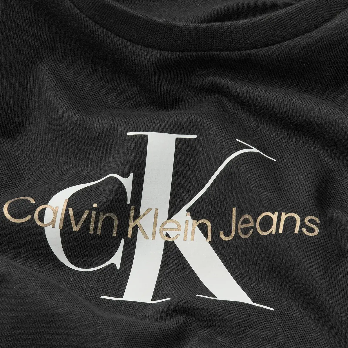 Calvin Klein REFLECTIVE MONOGRAM Kadın Siyah T-Shirt