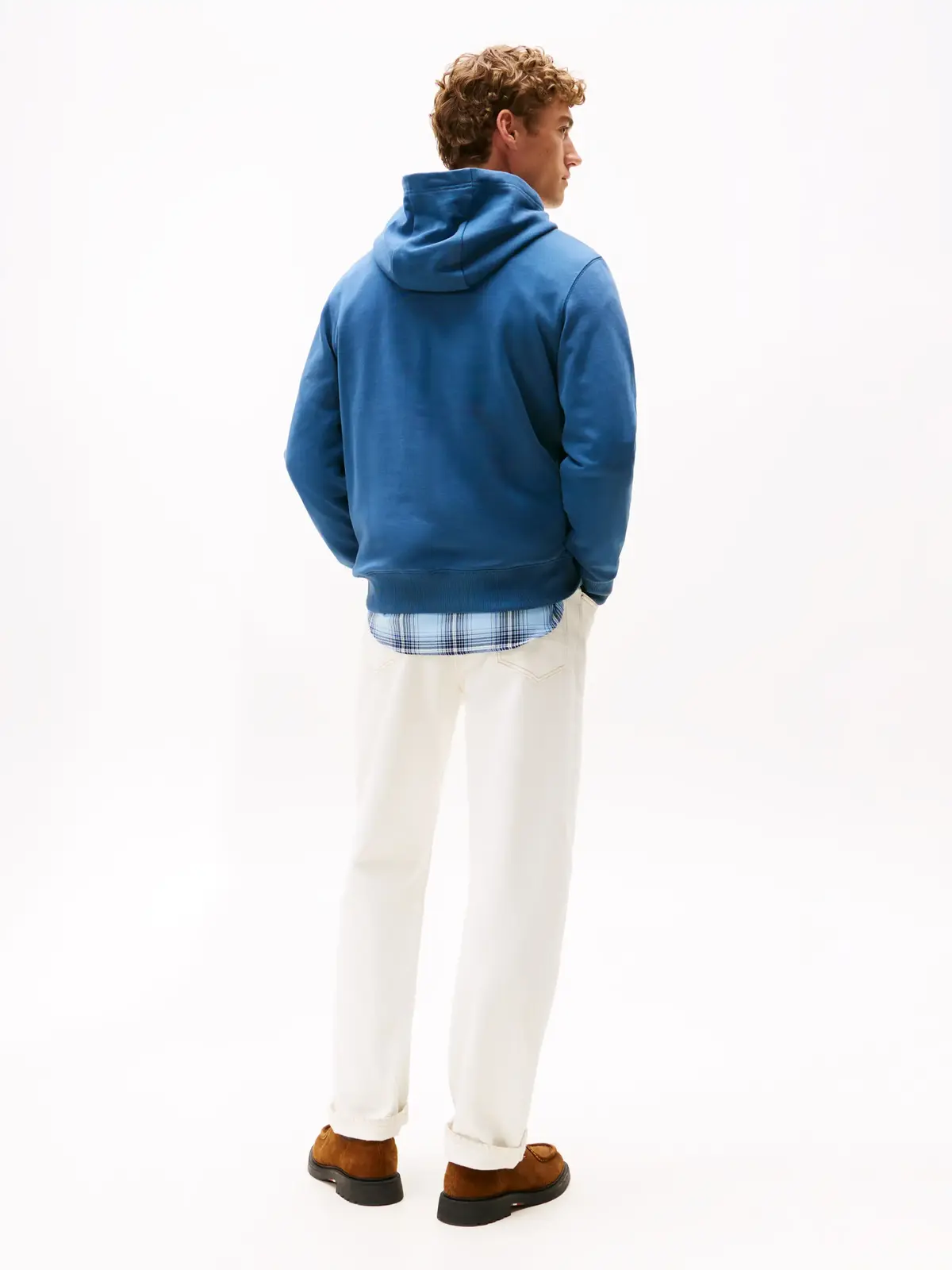 Tommy Hilfiger ESSENTIAL TERRY HOOD Erkek Turkuaz  Sweatshirt