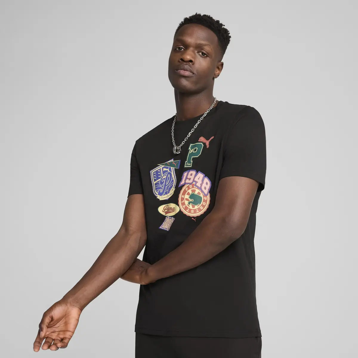 PUMA WARDROBE ESS Graphic Tee Siyah Erkek T-Shirt