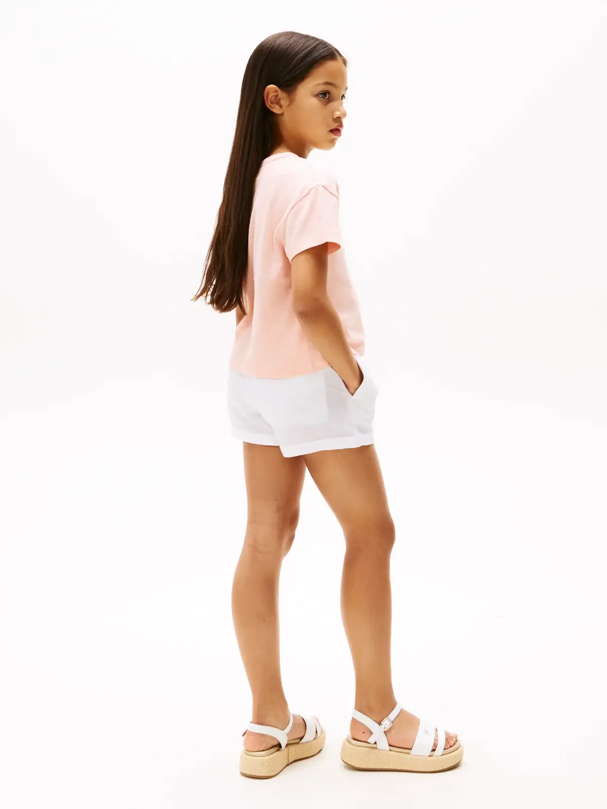 Tommy Hilfiger LINEN TEE SS, TKZ Pembe Kız Çocuk T-Shirt & Polo