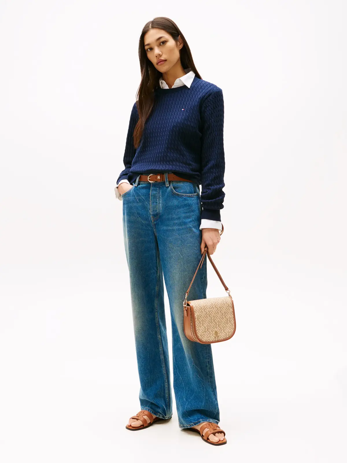 Tommy Hilfiger TH MONOPLAY LEATHER, RBT Bej Kadın Çanta & Cüzdan