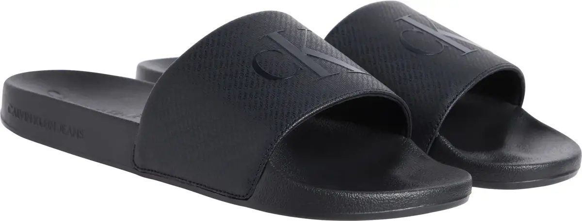 Calvin Klein SLIDE AOP PRINT, 0GJ Siyah Erkek Terlik