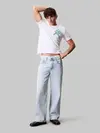 Calvin Klein SS 30S EU CK BH WORD STACK GRAPH Beyaz Erkek Tişört