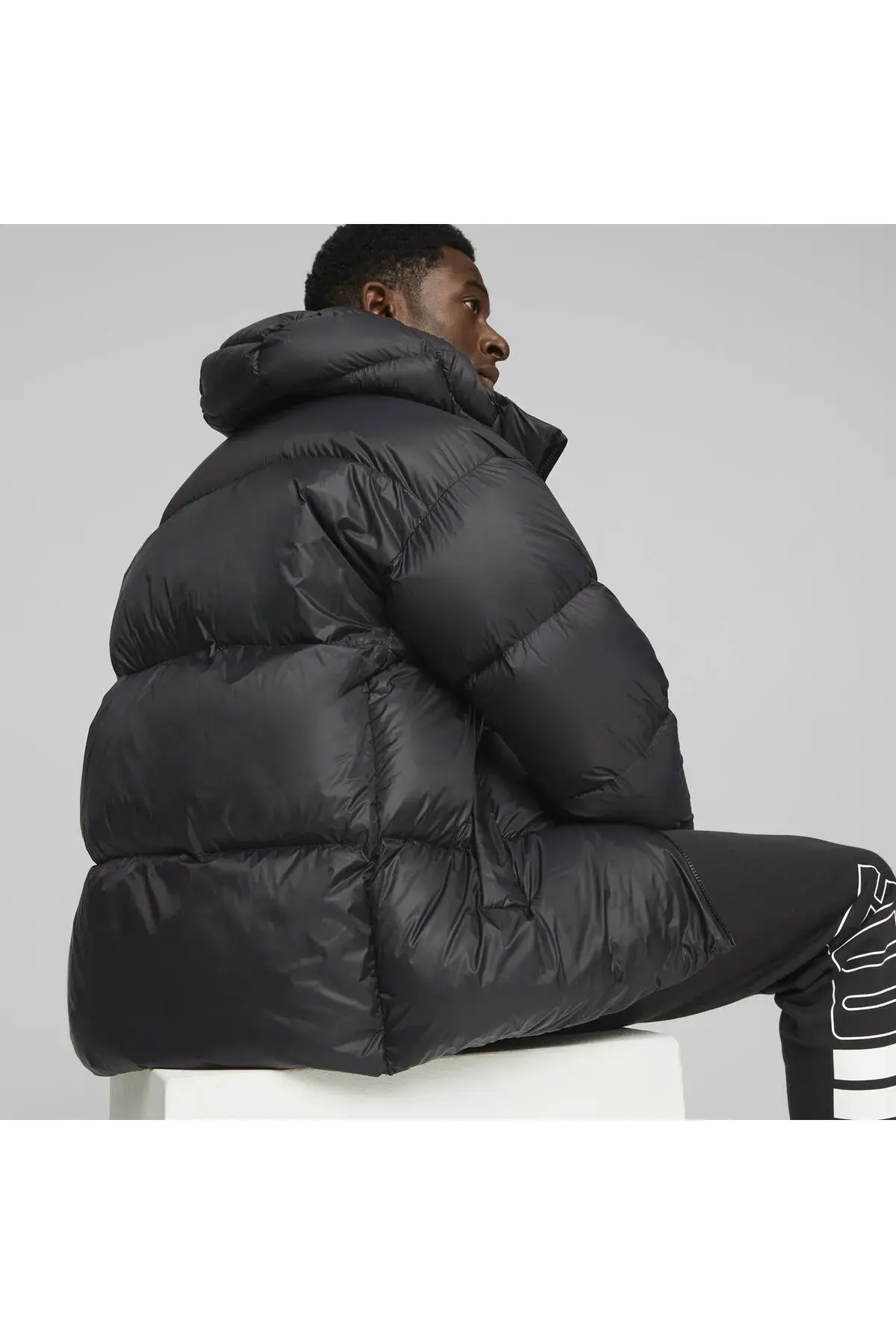 Puma Hooded Ultra Down Puffer Jacket Siyah Erkek Kapüşonlu Şişme Mont