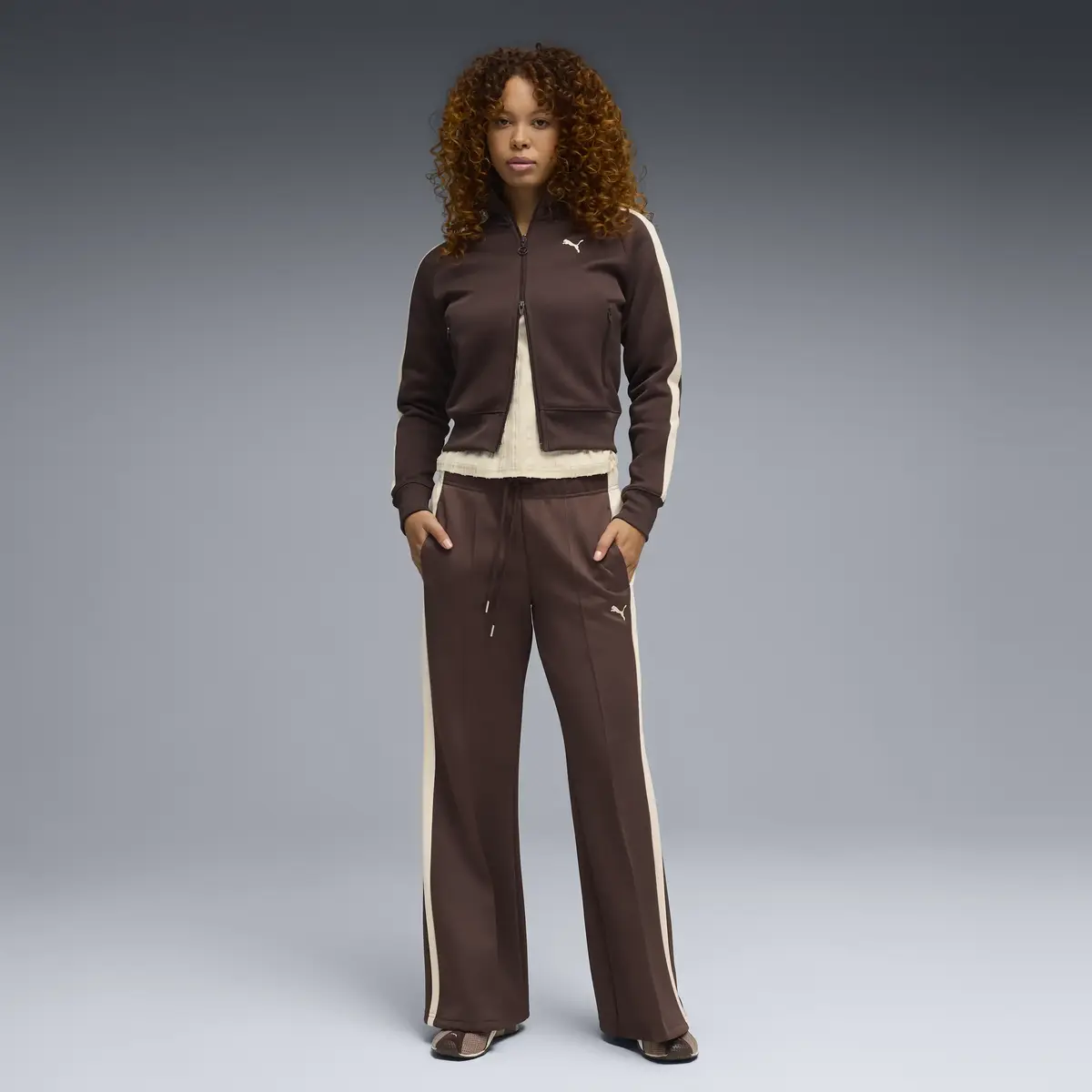 Puma T7 Jacket Kahverengi Kadın Fermuarlı Üst