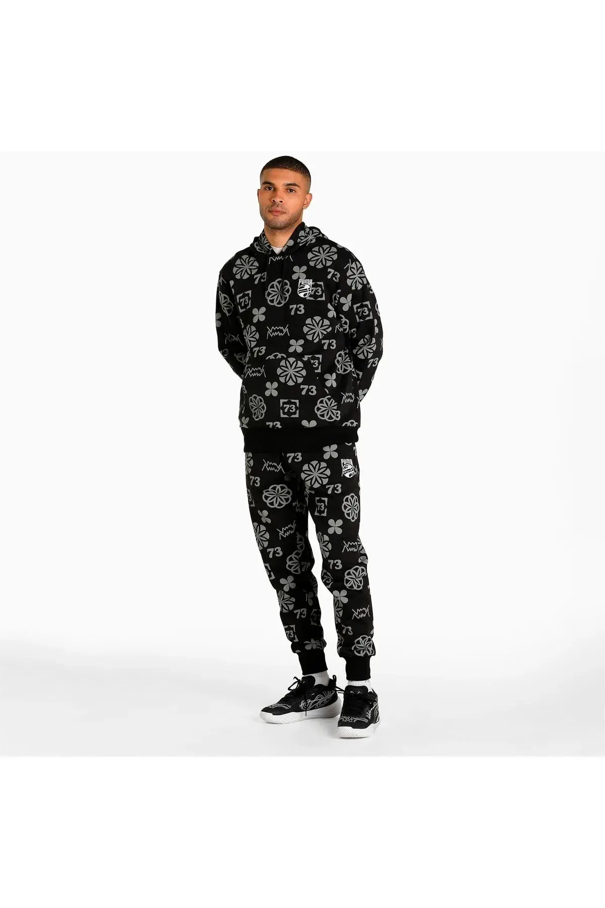 Puma Booster Clyde Print Pant Siyah Erkek Basketbol Eşofman Altı