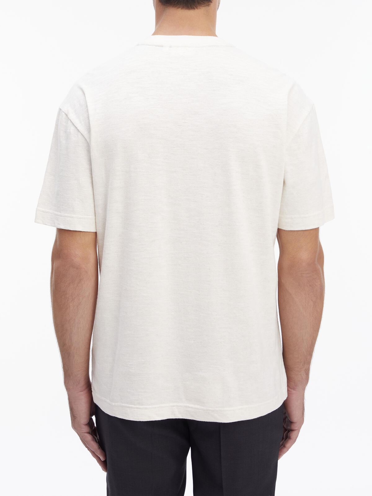 Calvin Klein POCKET TEE LINEN BLE Erkek Krem T-Shirt