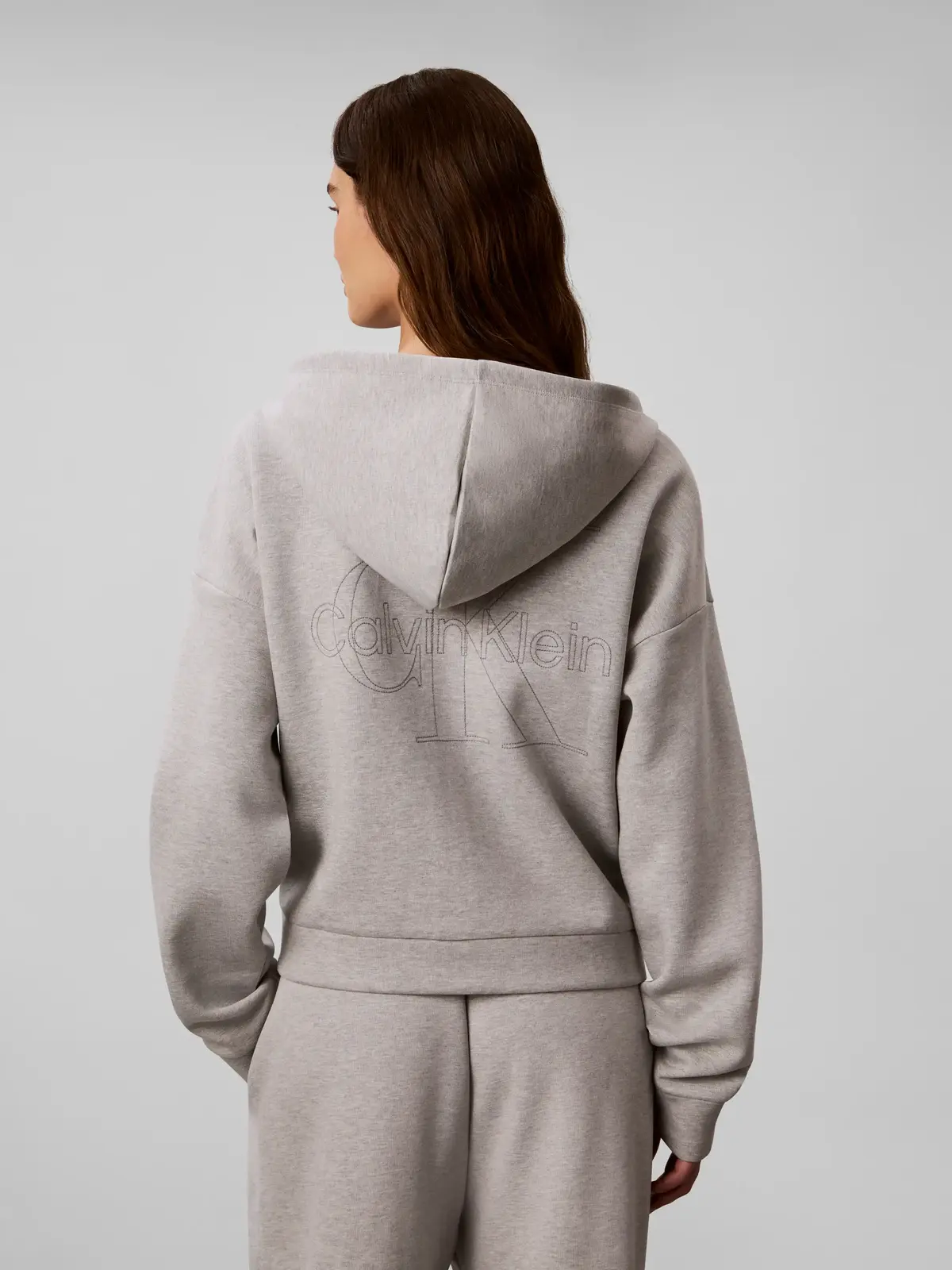 Calvin Klein COTTON SPACER HOODI, P7A Gri Kadın Ceket