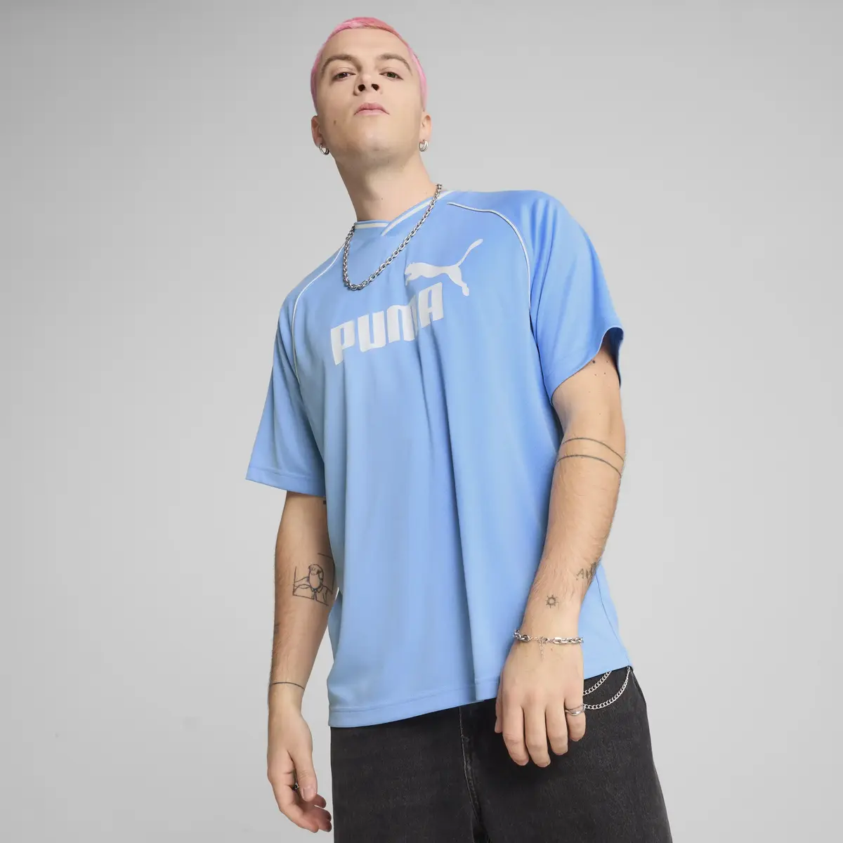Puma ESS Football Jersey Mavi Erkek T-Shirt & Polo
