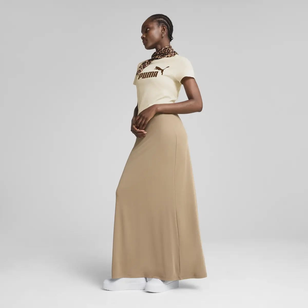 PUMA ESS No. 1 Logo Tee Krem Kadın T-shirt