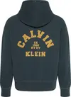 Calvin Klein LS WASHED PREMIUM VINTAGE LOGO F Erkek Yeşil Fermuarlı  Sweatshirt