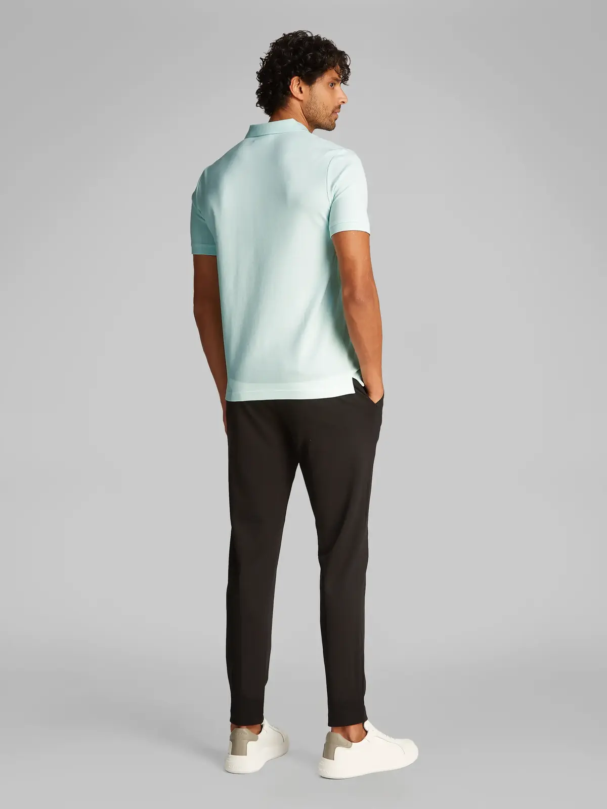 Calvin Klein STRETCH PIQUE SLIM Yeşil Erkek Tişört
