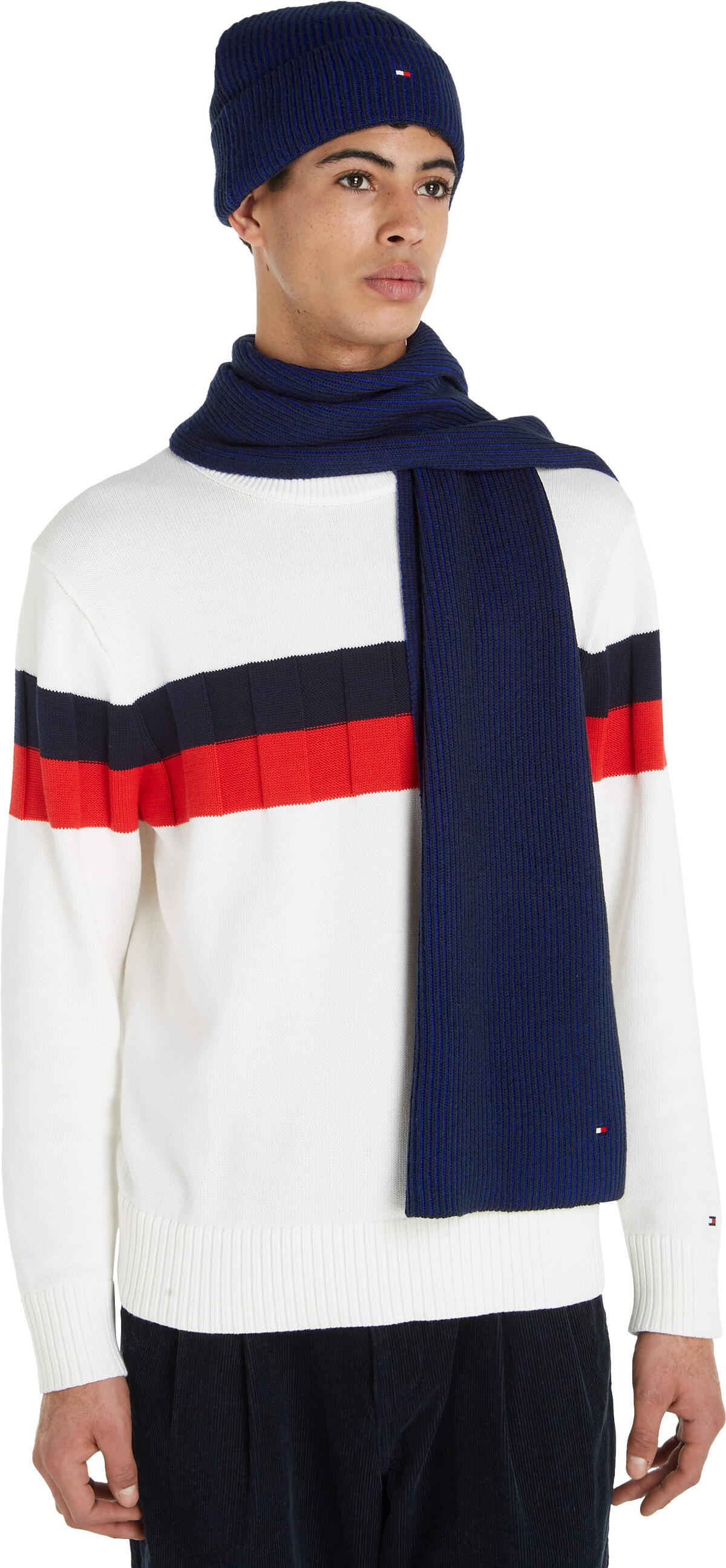 Tommy Hilfiger GP FLAG BEANIE & SCA Erkek Lacivert Bere