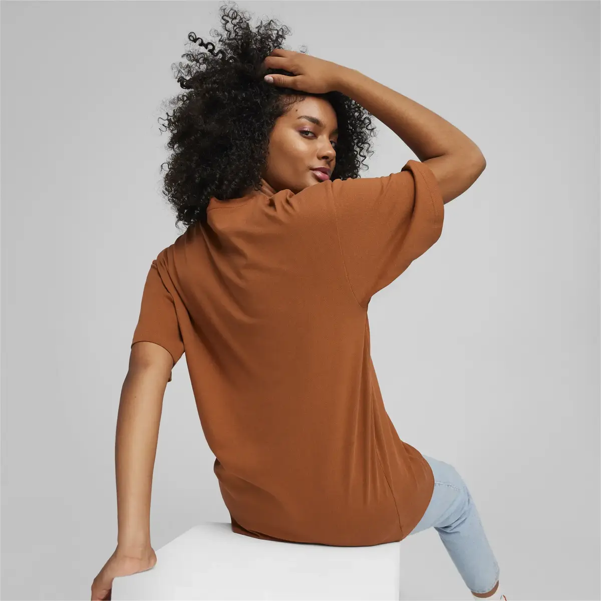 Puma BETTER CLASSICS Oversized Tee Kahverengi Erkek T-Shirt