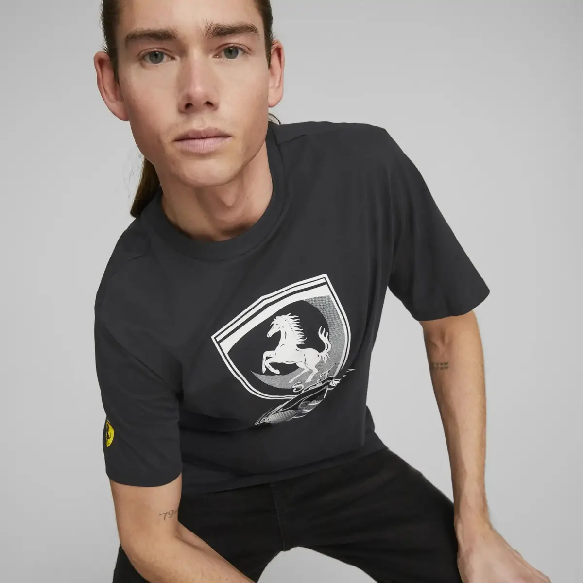 Puma Ferrari Race Big Shield Tee Siyah Erkek/Unisex T-Shirt