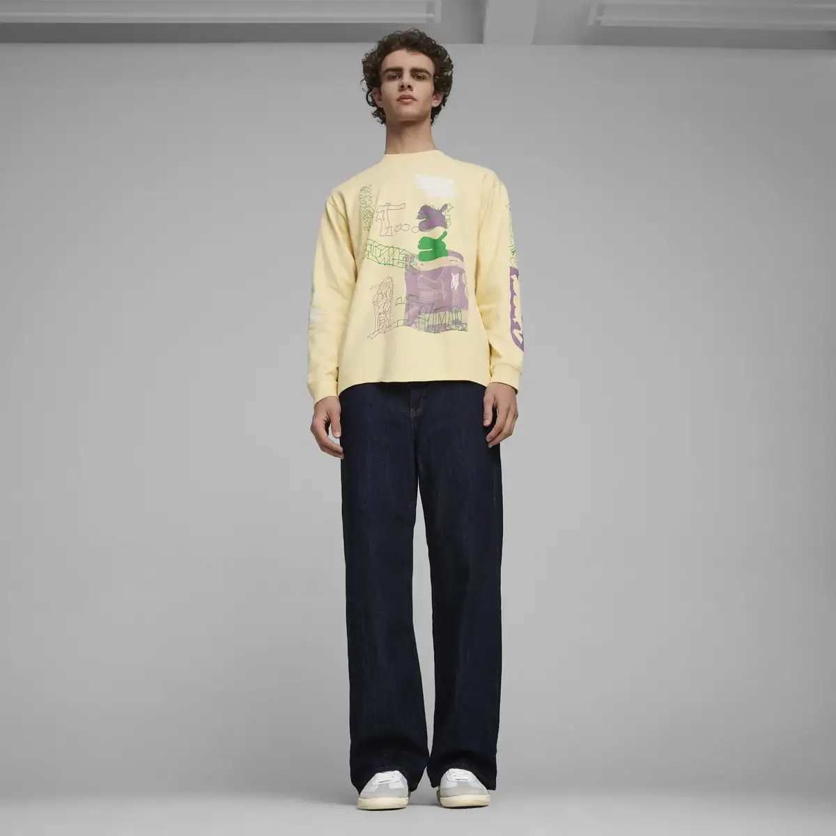 PUMA x MARTÍ SAWE Longsleeve Krem Erkek Sweatshirt