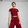 Puma ICONIC T7 Baby Tee Bordo Kadın T-Shirt