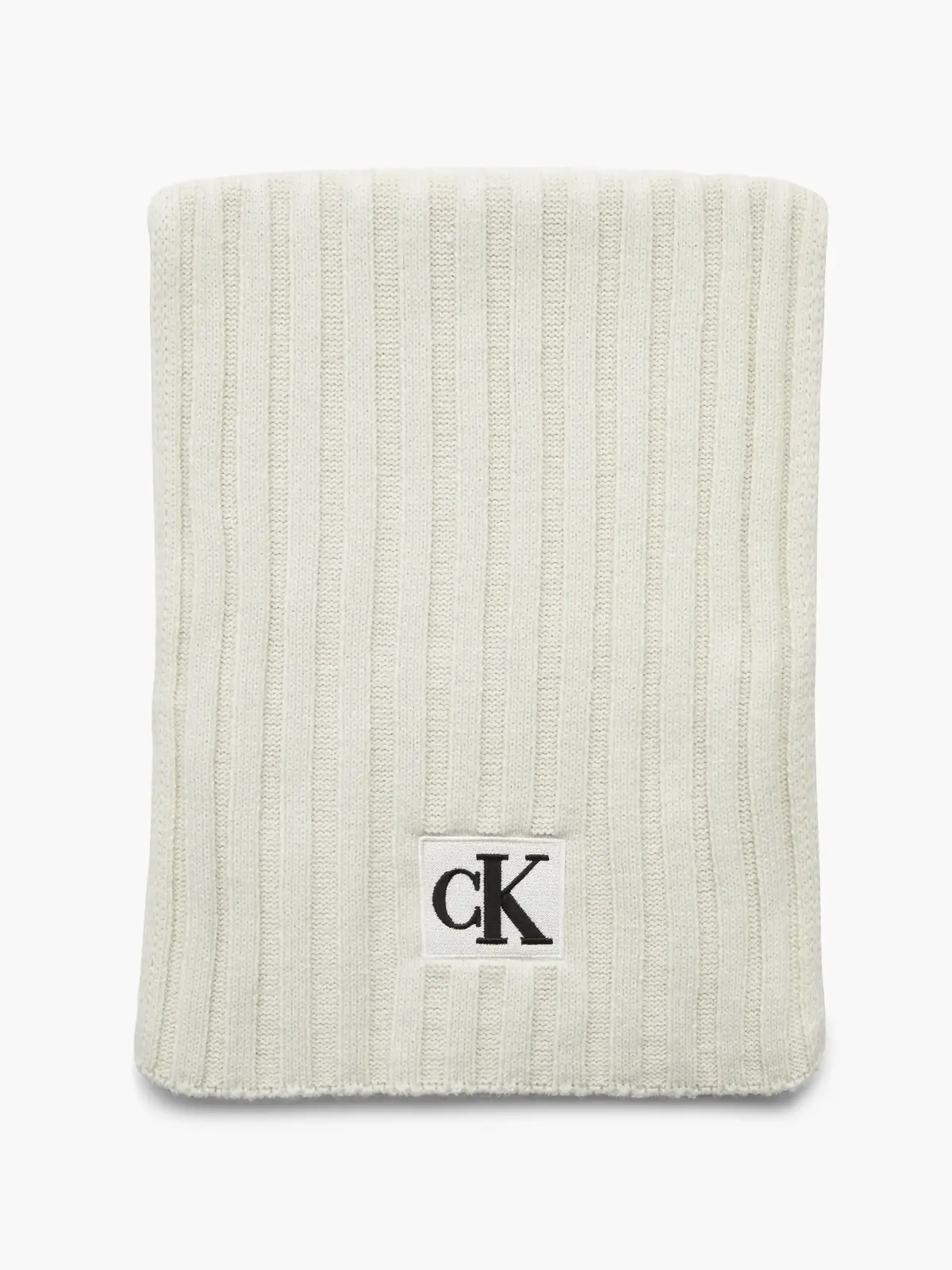 Calvin Klein MONOGRAM RIB SCARF Erkek Krem Atkı