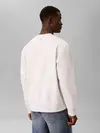 Calvin Klein LS PREMIUM TERRY GRP, P74 Krem Erkek Sweatshirt