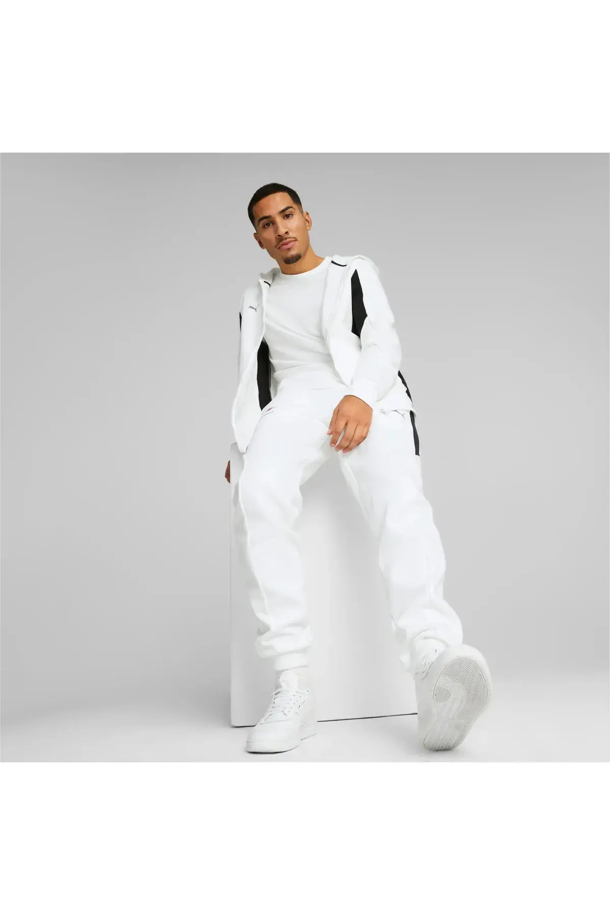BMW MMS Hdd Sweat Jkt Erkek Beyaz Fermuarlı Sweatshirt