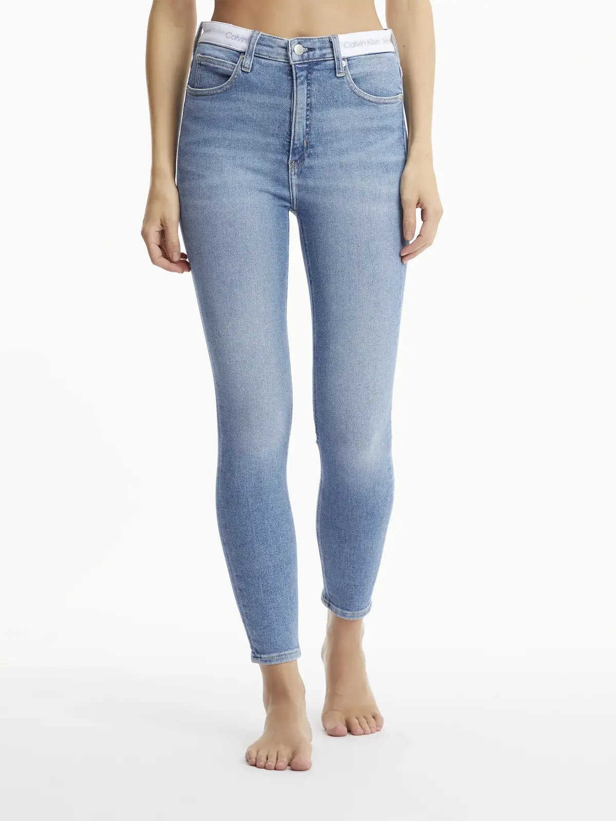Calvin Klein HIGH RISE SUPER SKIN Kadın Mavi Kot Pantolon
