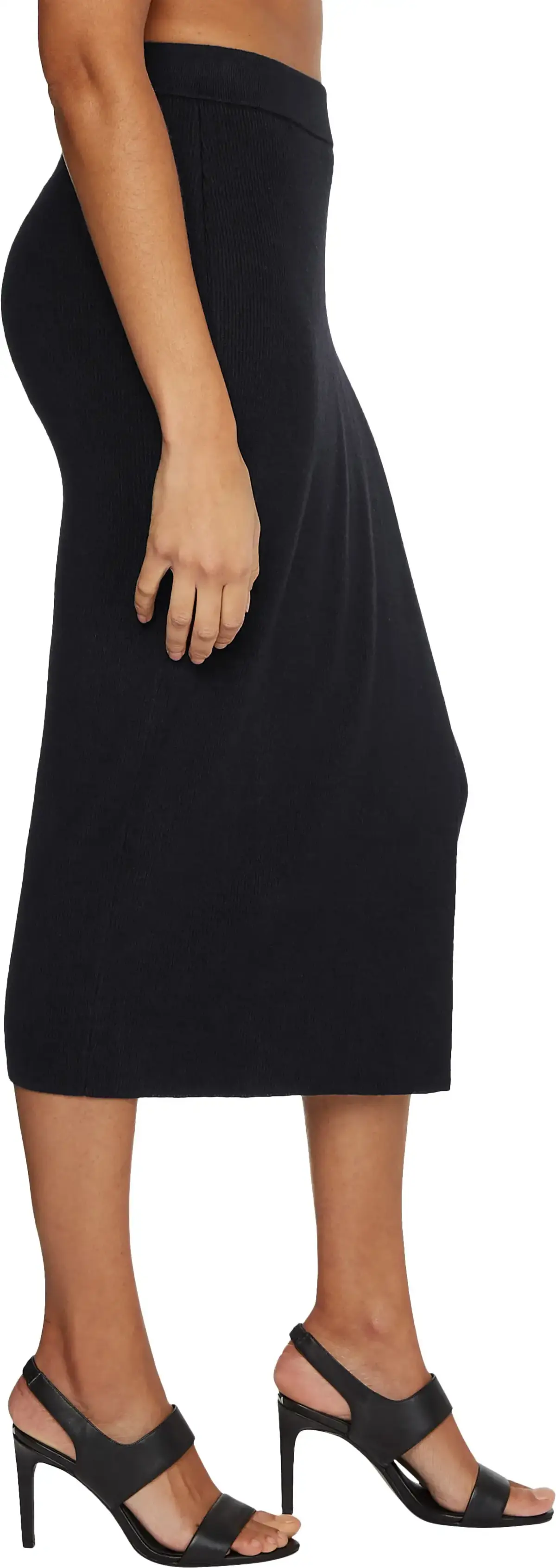 Calvin Klein RIB FITTED SKIRT Kadın Siyah Etek