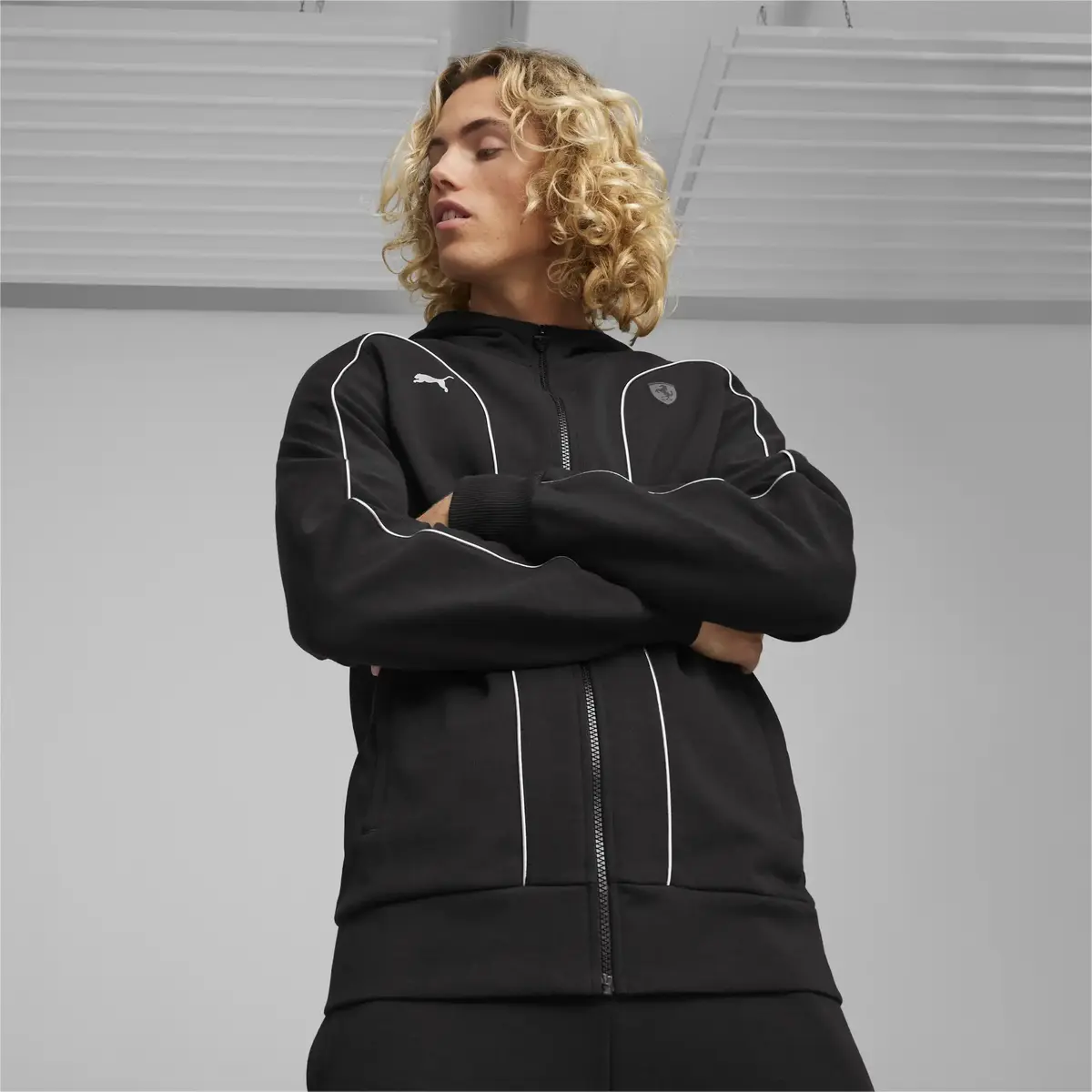 Puma Ferrari Style Hooded Jacket Siyah Erkek Sweatshirt